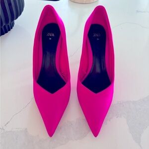 Zara High Heel Fabric Shoes